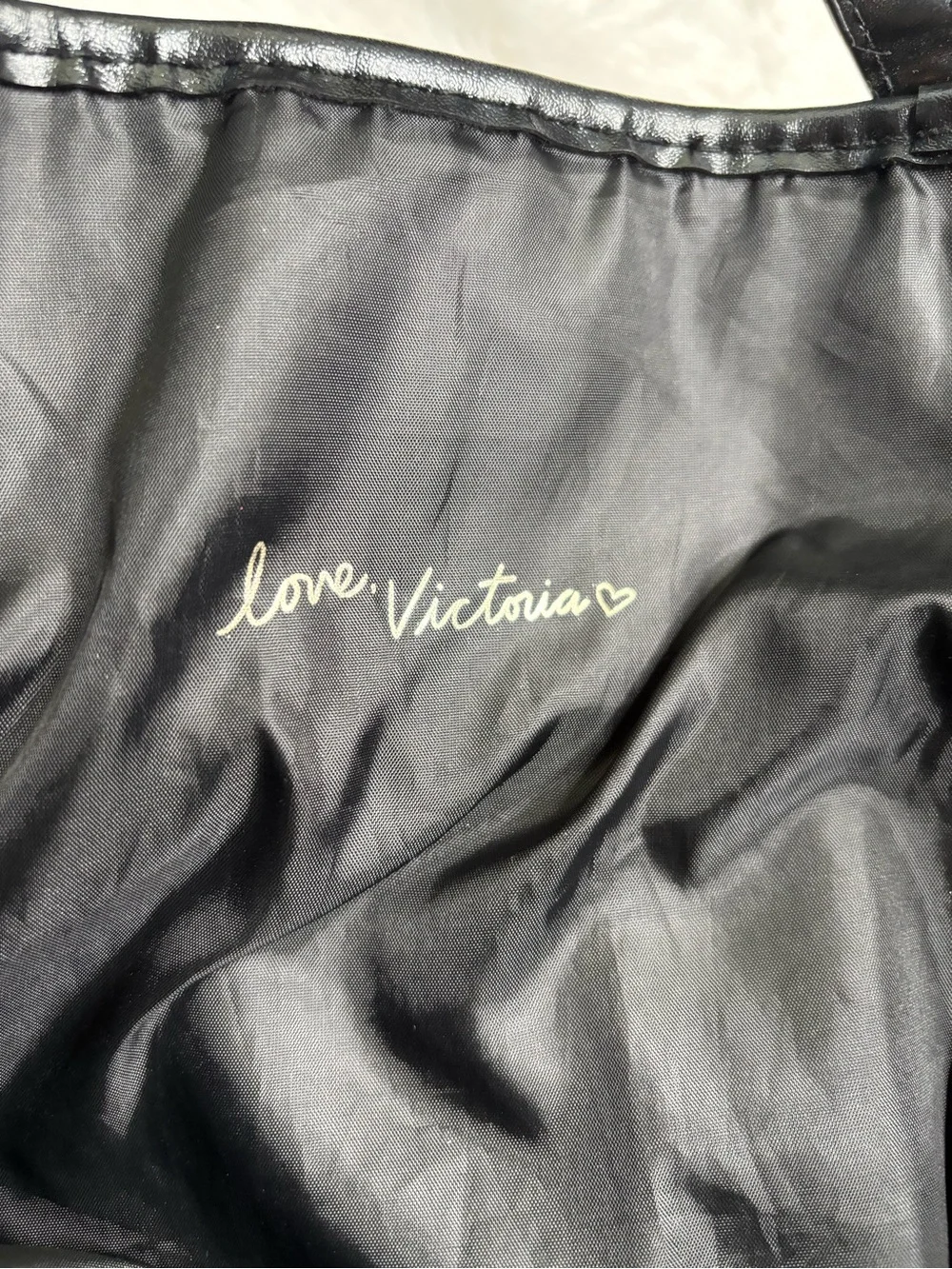 Victoria's Secret Black Tote with Multicolor Sequin Stripes